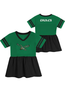 Philadelphia Eagles Baby Girls Kelly Green Retro Stadium Lights Short Sleeve Dress