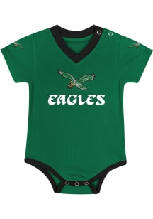 Philadelphia Eagles Baby Kelly Green Retro Team Captain Short Sleeve One Piece