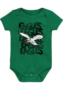 Philadelphia Eagles Baby Kelly Green Slash Design Short Sleeve One Piece