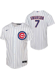 Dansby Swanson  Nike Chicago Cubs Youth White Home Replica Design Jersey