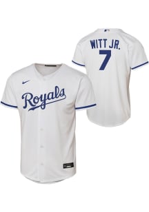 Bobby Witt Jr  Nike Kansas City Royals Youth White Home Replica Jersey