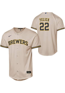 Christian Yelich  Nike Milwaukee Brewers Youth White Home Replica Jersey