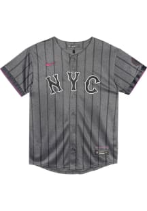Nike NY Mets Boys Charcoal City Connect Limited Blank Baseball Jersey