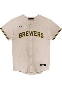 Nike Milwaukee Boys Cream Home Replica Blank Baseball Jersey