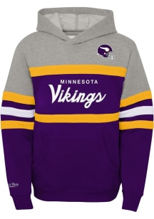Mitchell and Ness Minnesota Vikings Youth Purple Head Coach Long Sleeve Hoodie