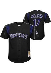 Todd Helton  Mitchell and Ness Colorado Rockies Youth Black Mesh BP Jersey