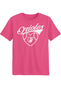 Baltimore Orioles Girls Pink Homerun Honey Short Sleeve T-Shirt