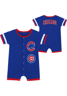 Chicago Cubs Baby Blue Double Hit Short Sleeve One Piece
