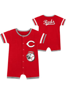Cincinnati Reds Baby Red Double Hit Short Sleeve One Piece