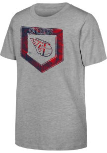 Cleveland Guardians Youth Grey Stolen Base Short Sleeve T-Shirt
