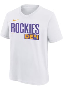 Nike Colorado Rockies Youth White Nike City Connect Wordmark Short Sleeve T-Shirt