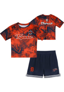 Detroit Tigers Toddler Navy Blue Pinch Hitter Infielder Set Top and Bottom