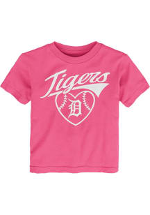 Detroit Tigers Infant Girls Homerun Honey Short Sleeve T-Shirt Pink