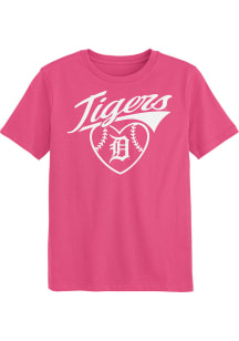 Detroit Tigers Girls Pink Homerun Honey Short Sleeve T-Shirt