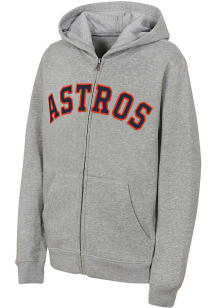 Houston Astros Youth Grey Workmark Long Sleeve Full Zip Jacket