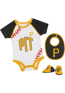 Pittsburgh Pirates Baby Black Tied Up Set One Piece with Bib