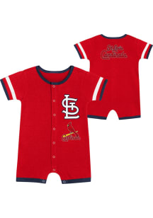 St Louis Cardinals Baby Red Double Hit Short Sleeve One Piece