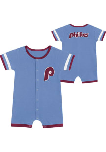 Philadelphia Phillies Baby Light Blue Double Hit Short Sleeve One Piece