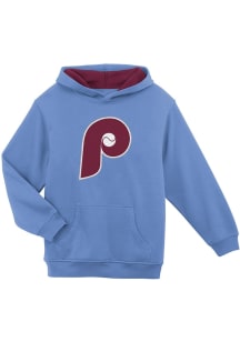 Philadelphia Phillies Boys Light Blue Coop Prime Long Sleeve Hooded Sweatshirt