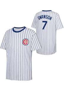 Dansby Swanson Chicago Cubs Youth White Triple Player Tee