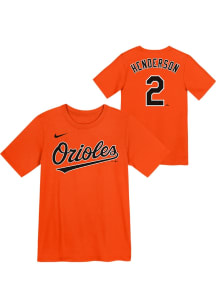 Gunnar Henderson  Baltimore Orioles Boys Orange Home NN Short Sleeve T-Shirt