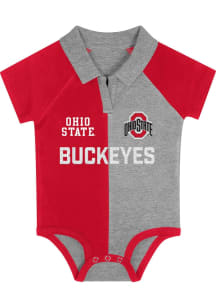 Ohio State Buckeyes Baby Red League Champ Short Sleeve One Piece Polo