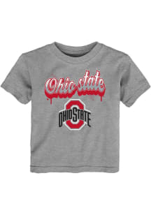 Ohio State Buckeyes Toddler Red Bubble Script Short Sleeve T-Shirt