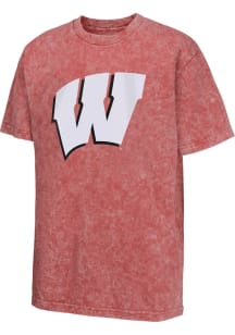 Wisconsin Badgers Youth Red Rugged Defense Short Sleeve T-Shirt
