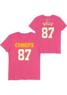 Travis Kelce   Kansas City Chiefs Girls Pink NN Short Sleeve T-Shirt