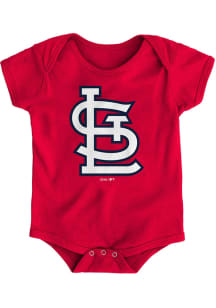 St Louis Cardinals Baby Red Secondary Short Sleeve One Piece