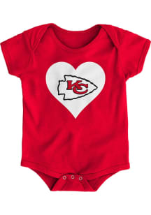 Kansas City Chiefs Baby Red Heart Short Sleeve One Piece