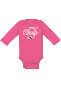 Kansas City Chiefs Baby Pink Big Game LS Tops LS One Piece