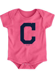 Cleveland Guardians Baby Pink Primary Short Sleeve One Piece