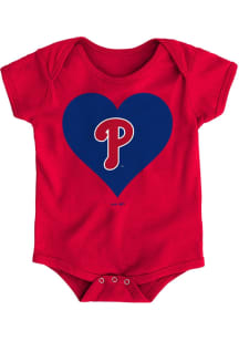 Philadelphia Phillies Baby Red Heart Short Sleeve One Piece