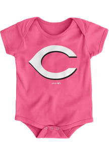 Cincinnati Reds Baby Pink Primary Short Sleeve One Piece