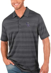 Antigua Colorado Rockies Mens Grey Compass Short Sleeve Polo