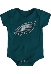 Philadelphia Eagles Baby Midnight Green Distressed Primary Short Sleeve One Piece