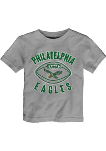 Philadelphia Eagles Toddler Grey Little Kicker Short Sleeve T-Shirt