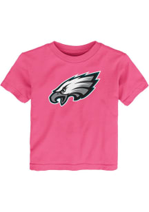 Philadelphia Eagles Toddler Girls Pink Primary Logo Short Sleeve T-Shirt