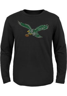 Philadelphia Eagles Boys Black Retro Logo Long Sleeve T-Shirt