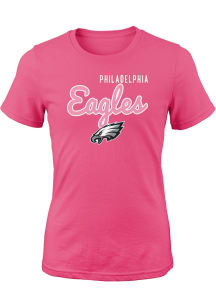Philadelphia Eagles Girls Pink Big Game Design Short Sleeve Tee