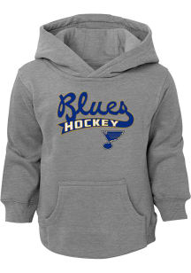 St Louis Blues Toddler Grey Clean Sweep Long Sleeve Hooded Sweatshirt
