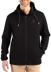 Cutter and Buck Alabama Crimson Tide Mens Black Epic Comfort Full Zip Light Weight Jacket