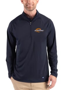 Cutter and Buck Pepperdine Waves Mens Navy Blue Prospect Eco Big and Tall Qtr Zip