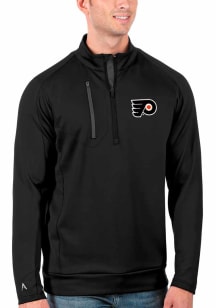 Antigua Philadelphia Flyers Mens Black Generation Long Sleeve Qtr Zip Pullover
