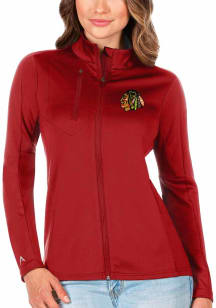 Antigua Chicago Blackhawks Womens Red Generation Light Weight Jacket