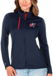 Antigua Columbus Blue Jackets Womens Navy Blue Generation Light Weight Jacket