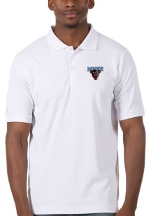 Antigua Maine Black Bears Mens White Legacy Pique Short Sleeve Polo
