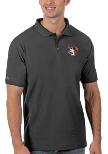 Antigua Bowling Green Falcons Mens Grey Legacy Pique Short Sleeve Polo