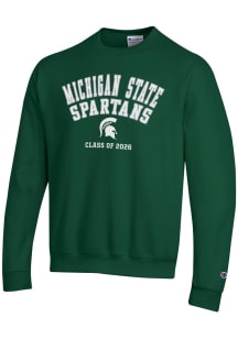 Champion Michigan State Spartans Mens Green Class of 2026 Long Sleeve Crew Sweatshirt
